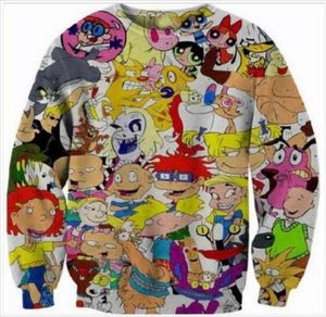 Nyaste modetryck 3D Sweatshirt Jumper Cartoon RuGrats 90039s Sweats Women Men Outfits Hoodies Plus Size WY064881842