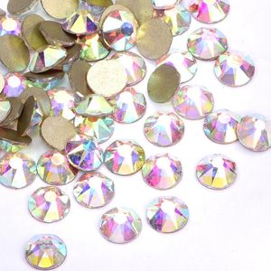2088 Najwyższej jakości non -naprawcze kryształ kryształ AB Glass paznokcie kamień SS16 SS20 SS30 SS34 Glitternestones do paznokci H0012 240307