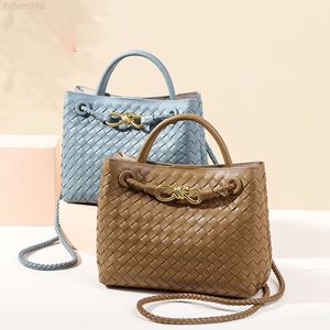 2023 Fashion High Quality Genuine Leather Bags Luxury Large Capacity Versatile Woven Cowhide Tote Casual Shoulder Handbags