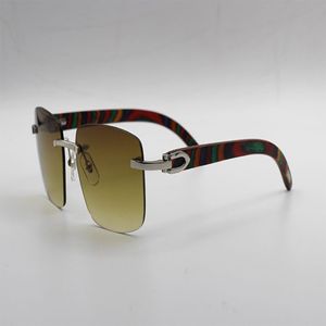 Luxury Designer Sunglasses Peacock Wood Sun Glasses Mens Gold Frameless For women With Original Red Box Extreme Edition240n