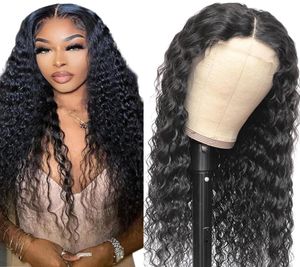 30inch Brazilian Water Wave Lace Frontal Wigs 250 Density 4X4 Lace closure Human Hair Wig Natural Color2782466