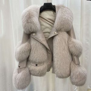 Haining 2023 Winter New Faux Fox Fur Grass Women's Coat Thickened Motorcycle Suit Toka Small Fragrance Top 268864