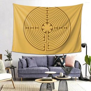 Tapissries Chartres Labyrinth Tapestry Decoration Art Estetic For Living Room Bedroom Decor Home Funny Wall Cloth Hanging