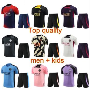 Maglie da calcio della tuta di Maillot Paris mbappe da allenamento da uomo e bambini 23 24 shorts kit di bocconcine