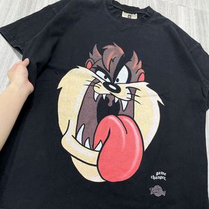 プリントTシャツ男性女性最高品質の洗浄ビンテージプリントTシャツトップティー2024SS