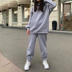 Set la tuta aumnumn a 2 pezzi set women oversize felpe con cappuccio di felpa per la dolciumi joggers sport sport tute da donna abiti da sudorazione femme