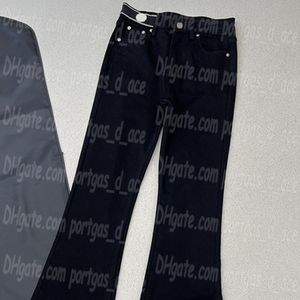 Pantaloni svasati da donna di lusso Pantaloni ricamati firmati neri Pantaloni slim eleganti da strada