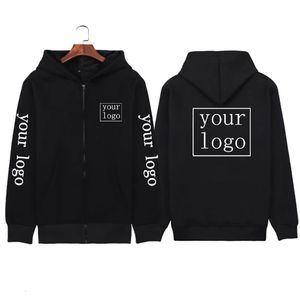 Kendi tasarım markanız /resim özel fermuarlı hoodie erkekler kadınlar rahat kişiselleştirilmiş sweatshirtler metin baskı diy fermuar ceketleri 240226