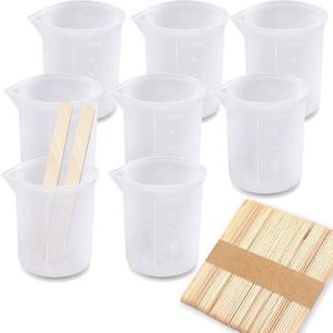 Muggar 58 st Silikon Mixing Cups Tools Kit 100 ml Mätning av non-stick för harts252c