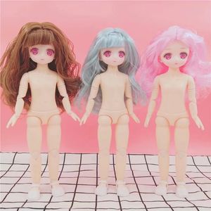 Cute Cartoon 30cm Doll 20 Joint Moveable Twodimensional Anime Face BJD Lol Kids Girls Toy Gift 240304