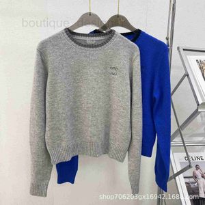 Women's Knits & Tees designer brand Quality l Home Unique Contrast Color Round Neck Short Micro Label Wool Knitted Top Fashion Versatile M6FV
