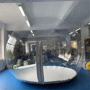 Özelleştirilmiş 10ft şişirilebilir kar küre Şeffaf Kabarcık Çadır Festival için Blower Bubble Igloo Çadır