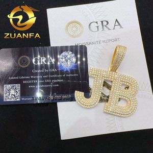 Designer de jóias passar testador de diamante personalizado hip hop 925 prata esterlina colar de luxo vvs moissanite pingentehiphop