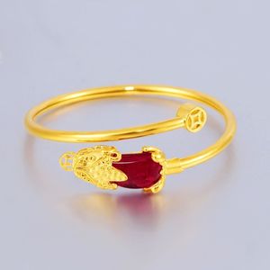 Ruby Animal Zirconia Charm 18K gult guldfyllt vackra kvinnors armband armband justera smycken Pretty Gift249i