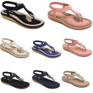 Sandali 2024 Donne di Estate Scarpe Basse Tacchi Maglia Superficie Per Il Tempo Libero Mamma Nero Bianco di Grandi Dimensioni 35-42 J21-1 GAI 306 34416 42592