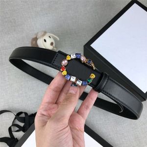 Stylish Women Colorful Diamond Belts Designer Letter Rhinestones Belts Lady Width 2 4CM Alphabet Crystal Buckle Belts Ceinture For207c