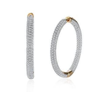 Hemiston Top Quality Luxury Big Full Paved Cubic Zirconia Creole Orecchini a cerchio Gioielli romantici Regalo per le donne Brincos Tf 126e T1259j