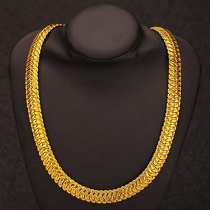 Herringbone Chain 18k Yellow Gold Filled Classic Mens Necklace Solid Accessories 23 6 Inches Length310V