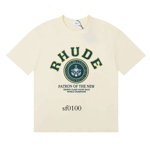 티셔츠 Rhude 여름 디자이너 T 셔츠 남자 T 셔츠 고급 문자 인쇄 셔츠 남성 여성 의류 짧은 슬리브 S-XXL Lakah S Ops S