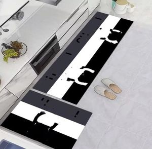 トップデザイナーカーペットバスルームキッチンフロアマットヒョウクラシックロゴプリントホワイエフロアマットバスルーム吸収ホームデコレーションマットの装飾