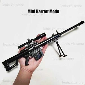 Gun Toys 2023 Miniature Barrett M416 Sniper Rifle Detachable Jedi Survival Submachine Gun Model Alloy Pistol Toy Gun Boys Collection Gift T240309