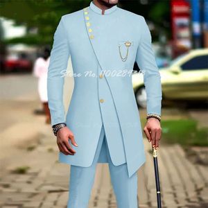 Abiti da uomo Blazer Bianco di lusso per uomo Slim Fit Prom Party Wedding Groomsmen Abito da sposo smoking 2 pezzi Costume moda Homme Blazer Pantaloni 519