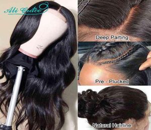 Ali Grace Parrucca anteriore in pizzo ondulato per capelli da 30 pollici Parrucca per capelli umani per donna Brasiliana Prepizzicata 2206227464725