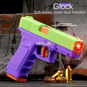 Gun Toys wielofunkcyjne miękkie pociski laserowe zabawkowe skorupa pistoletu wyrzucona ręczna manualna ciągła strzelanie pistolet podwójny magazyn z docelowym CS prop T240309