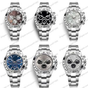 10 Model Men's Watch M116509 40mm Meteorite Dial Black Diamond Wrist Watch rostfritt stål Rem ingen kronograf 2813 Sports A281A