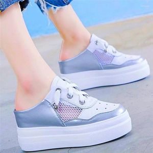 Casual Shoes 34-42 Fashion Sneakers Kvinnor Läderplattform Kilar Sandaler Lace Up Round Toe Mules High Heels Oxfords Loafers