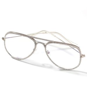 Diamond Glasses Diamond Jewelry Cubic Zirconia Fashion Hip Hop Glasses Silver Gold Alloy Material Normal Mirror2647