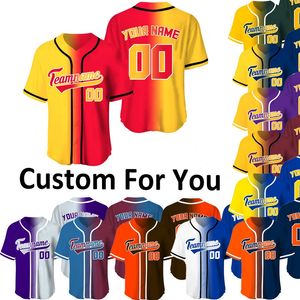 Özel Beyzbol Formaları Erkekler Gömlek Süblimasyon Boşlukları Takımı/İsim Beyzbol Eğitimi T-Shirts Spor Üniforma Adamı Artı Beden Giyim 240305