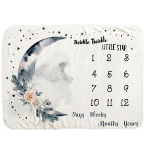 Baby Milestone Filt Baby Monthly Filte Filtar Nyfödda Soft Pography Props Moon Bakgrund PO4300821