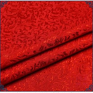 Abiti 75x 100 cm Tessuto broccato jacquard metallico, modello floreale di grano rosso 3D in tessuto tinto a filo jacquard per gonna da donna per cappotto da donna