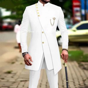 Ternos masculinos blazers branco luxo para homens fino ajuste festa de formatura casamento padrinhos noivo terno smoking 2 pçs moda traje homme blazer calças 449