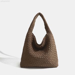 2024 Hot Sale Neoprene Woven Tote Handbag Women Personalized Handmade Fashion Design Large Capacity Bag