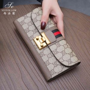Nova carteira feminina de couro longo multifuncional grande capacidade simples e versátil mão carteira purse3123