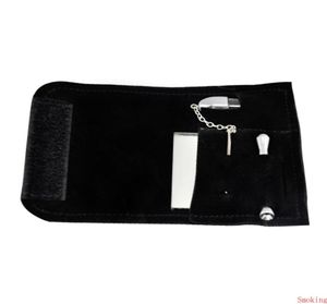 Leather Tobacco Pouch BagSnuff Snorter Bullet Tool Sniffer Straw Hooter Hoover Pouch Bag Pipe Smoking Set Kit Case3004486