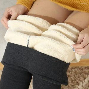 Leggings da donna Inverno Agnello Cashmere Pantaloni caldi in pile Legging femminile Collant sottili Velluto di cotone termico per le donne Q596
