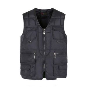 남자들 조끼 mti pocketa cotton vest for men 겨울 패딩 캐주얼 한 두꺼운 따뜻한 포그 리터 슬리빙 외부웨어웨어 재킷 많은 주머니 dr dhvur