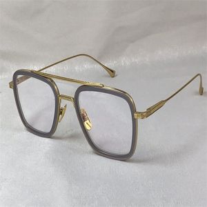 occhiali ottici maschili di design alla moda 006 quadrati K montatura in oro occhiali trasparenti stile semplice lente trasparente di alta qualità261y