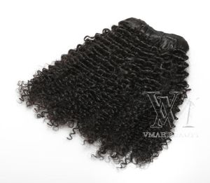 VMAE Peruvian Afro Kinky Curly Clip in Human Hair Extension 3A 3B 3C 4A 4B 4C Clip in 120g Natural Color2353774