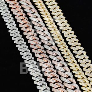 Factory Wholesale Vvs Moissanite Diamond 925 Sliver 10k 14k Gold Cuban Link Chain 10mm 12mm 18mm Hip Hop Necklace Men Jewelry