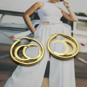New luxury brand designer high-end and grand gold and silver women's earrings, holiday party jewelry accessories