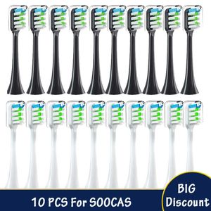 10PCS Replacement Brush Heads For SOOCAS X3X3UX5 Sonic Electric Toothbrush DuPont Soft Suitable Vacuum Bristle Nozzles 240309