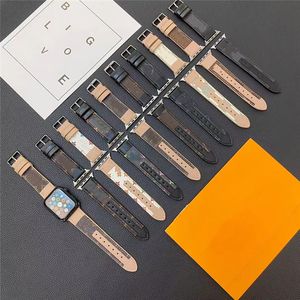 Echtes Leder Apple Watch Bands Uhrenarmbänder für Apple Watch Serie 3 4 5 6 7 8 9 Luxus-Uhrenarmband Modedesigner 38mm 40mm 41mm 42mm 44mm 45mm 49mm Iwatch-Bänder 9227