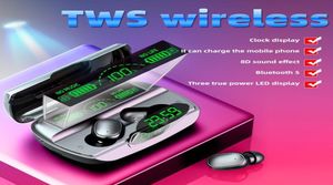 G6 TWS 51 BluetoothヘッドフォンスポーツワイヤレスLEDディスプレイイヤーフックランニングイヤホンIPX7防水イヤホンヘッドセット充電器9256516