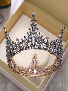 Janevini 2018 Vintage Baroque Bridal Crowns for Wedding Round Rhinestone Crystal Headbands Crown Tiaras Headpiece Wedding Hair Jew6107305
