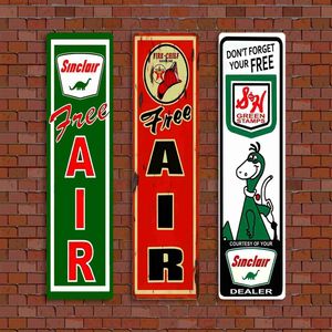Metal Painting Aluminum Metal Sign Free Air Gasoline Sinclair Green Stamps Street Sign Vintage Antique Plaque Bar Home Bedroom Wall Decor Sign T240309