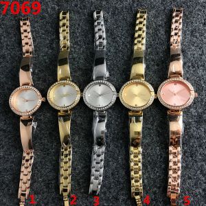 Bezpłatna wysyłka GU 2024 Kwarcowy zegarek na nadgarstek dla kobiet dziewczyna kryształowy metalowy zespół stalowy zegarki G34